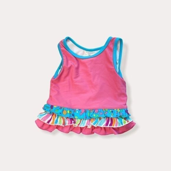 Hanna Andersson Pink 2T Ruffle Swim Separates Top - Picture 1 of 12